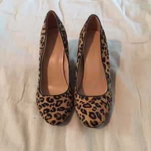 Leopard print wedges